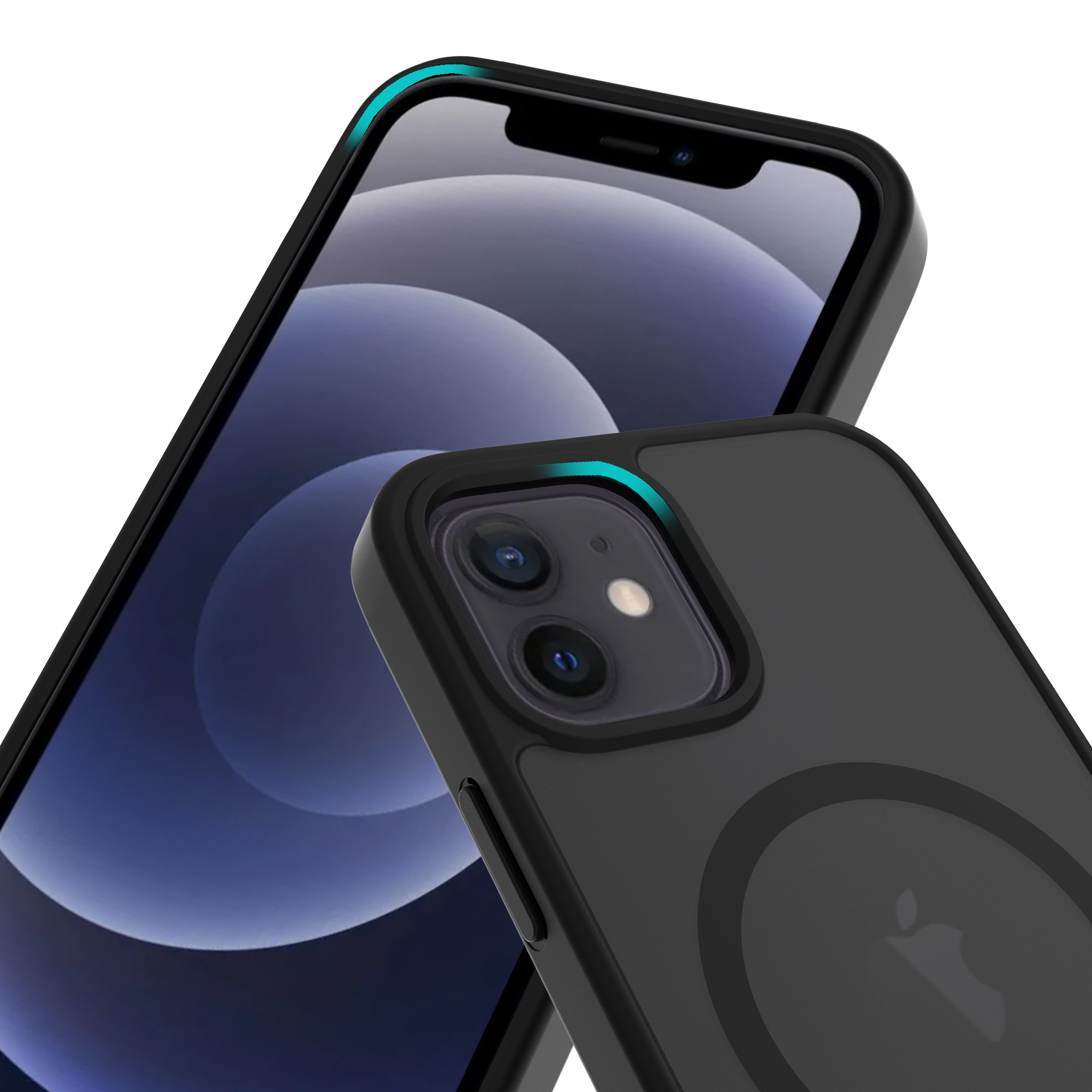 Coque Magnetic Hybrid iPhone 12/iPhone 12 Pro, Frosted Black