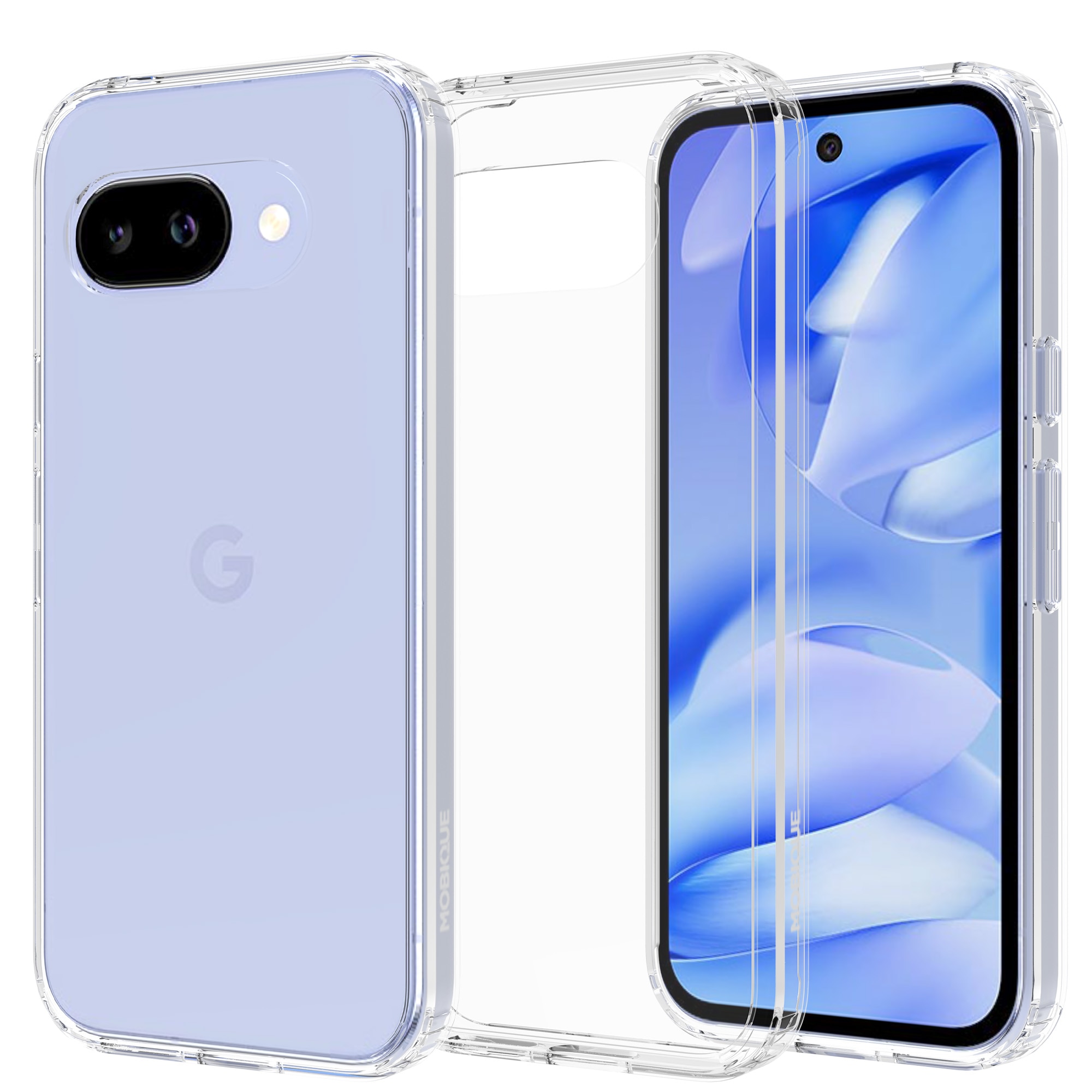 Coque hybride pour Google Pixel 9a, Transparent