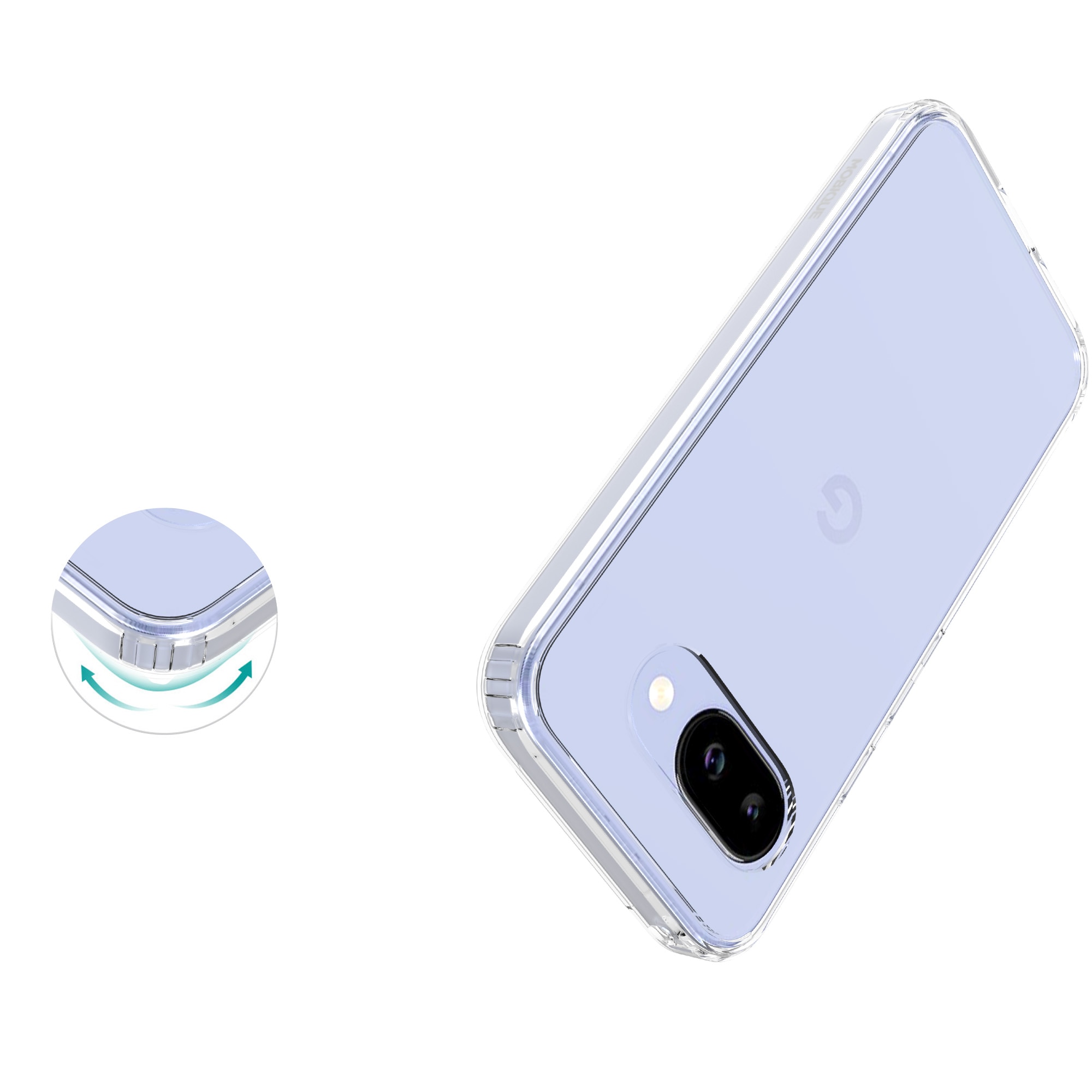 Coque hybride pour Google Pixel 9a, Transparent