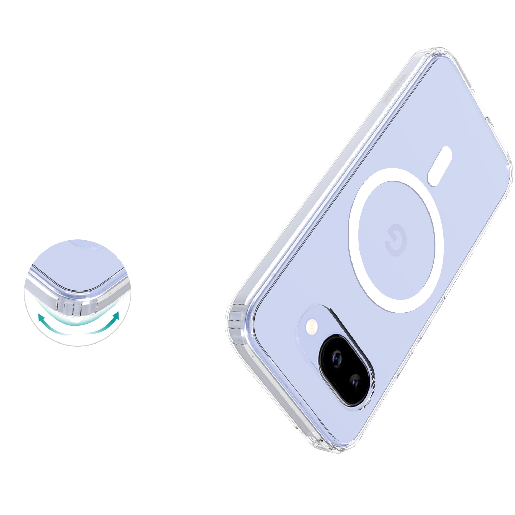 Coque hybride MagSafe Google Pixel 9a, transparent