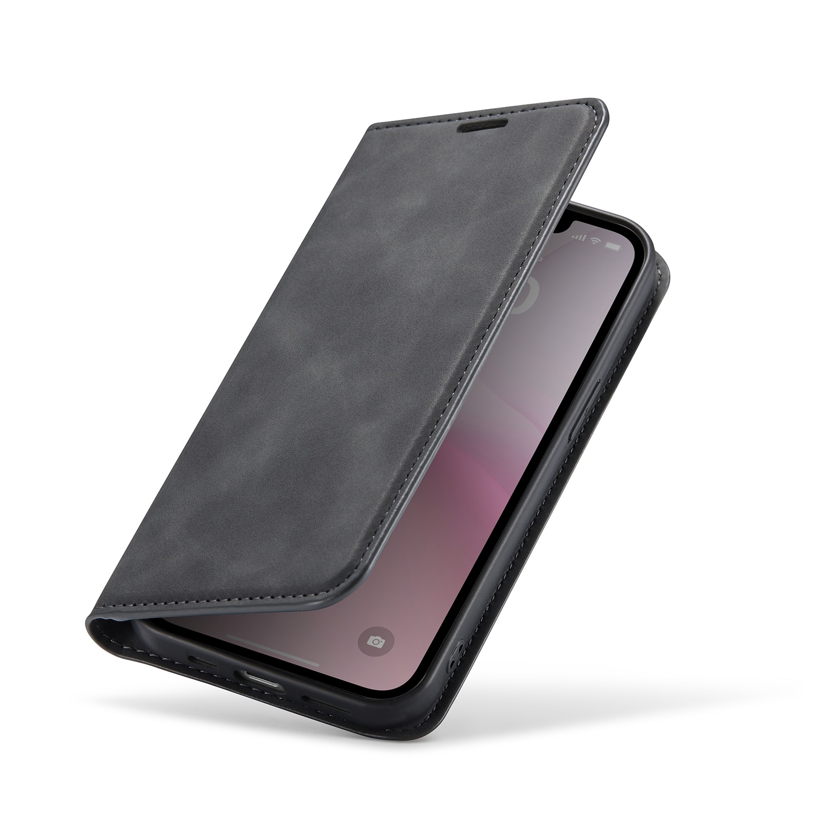 Coque portefeuille mince iPhone 16e, Noir