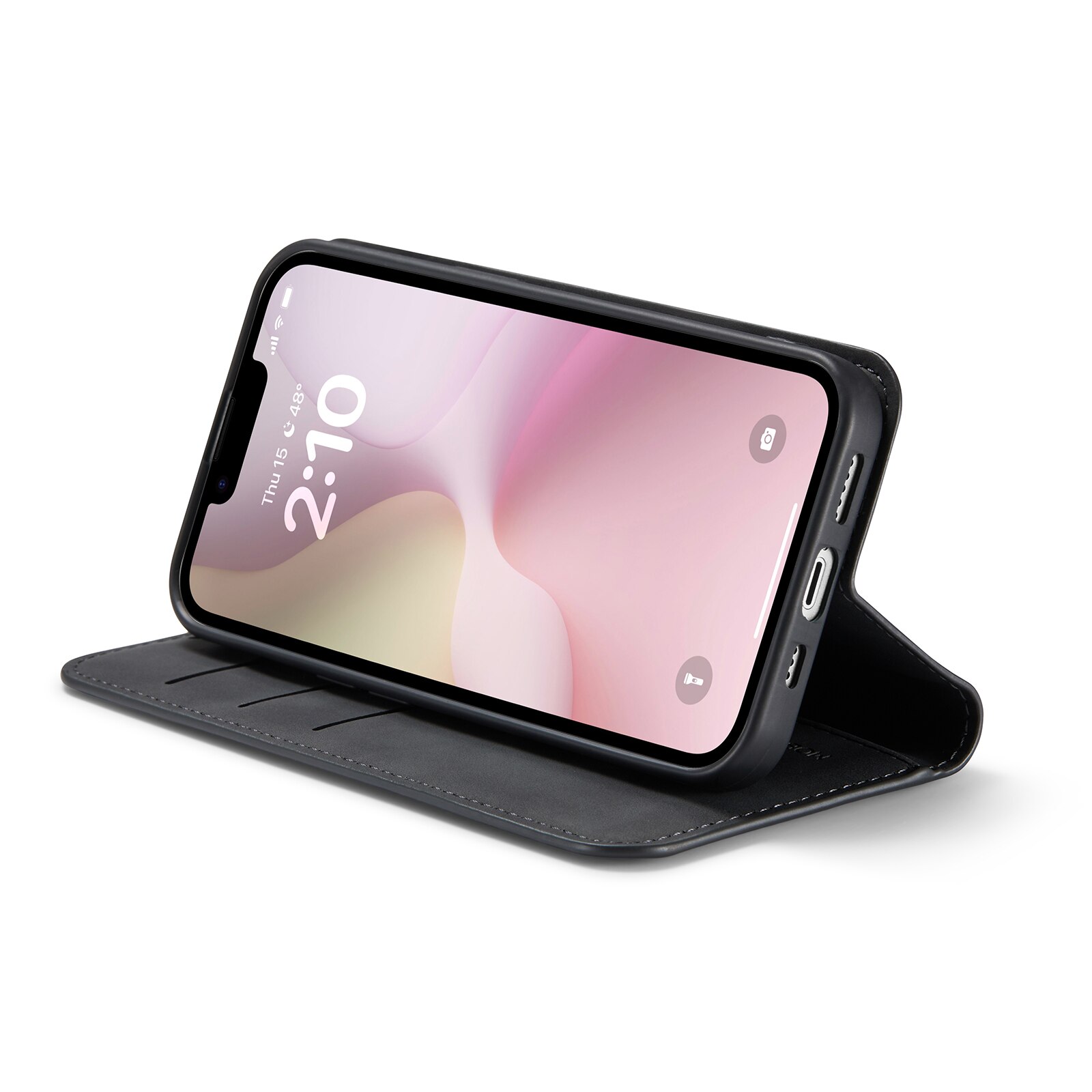 Coque portefeuille mince iPhone 16e, Noir