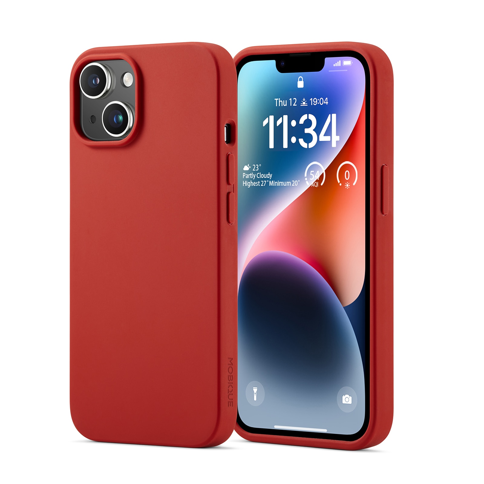 Coque en silicone Magnetic iPhone 13, Lava Red