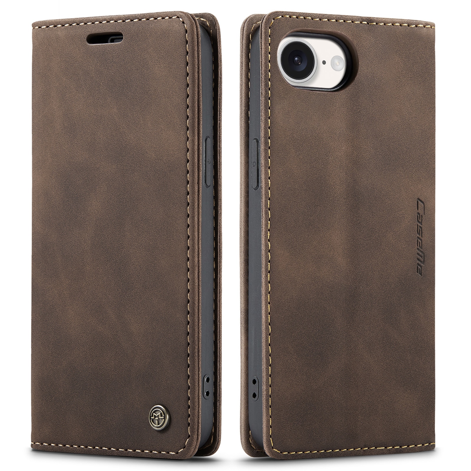 Étui portefeuille mince iPhone 16e, Marron