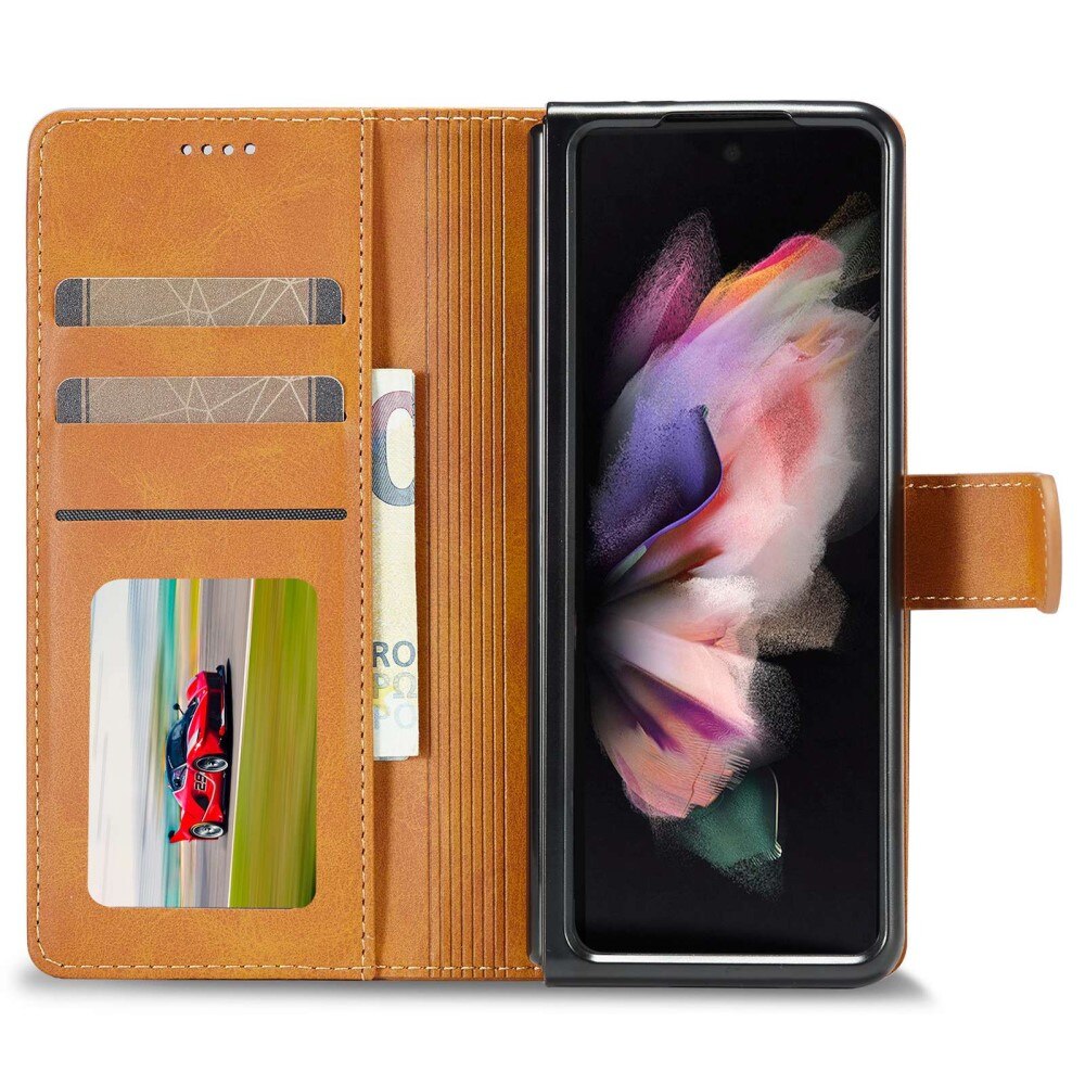 Étui portefeuille Samsung Galaxy Z Fold 4 Cognac