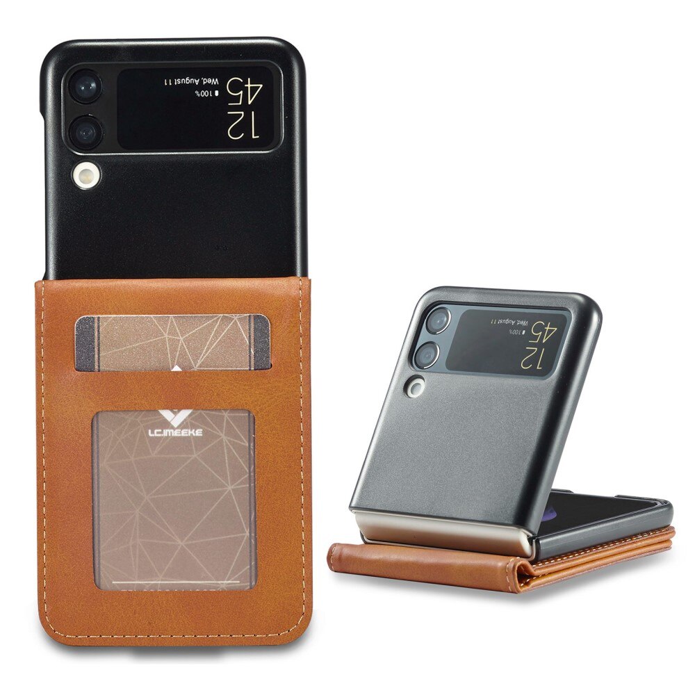 Étui portefeuille Samsung Galaxy Z Flip 4 Cognac