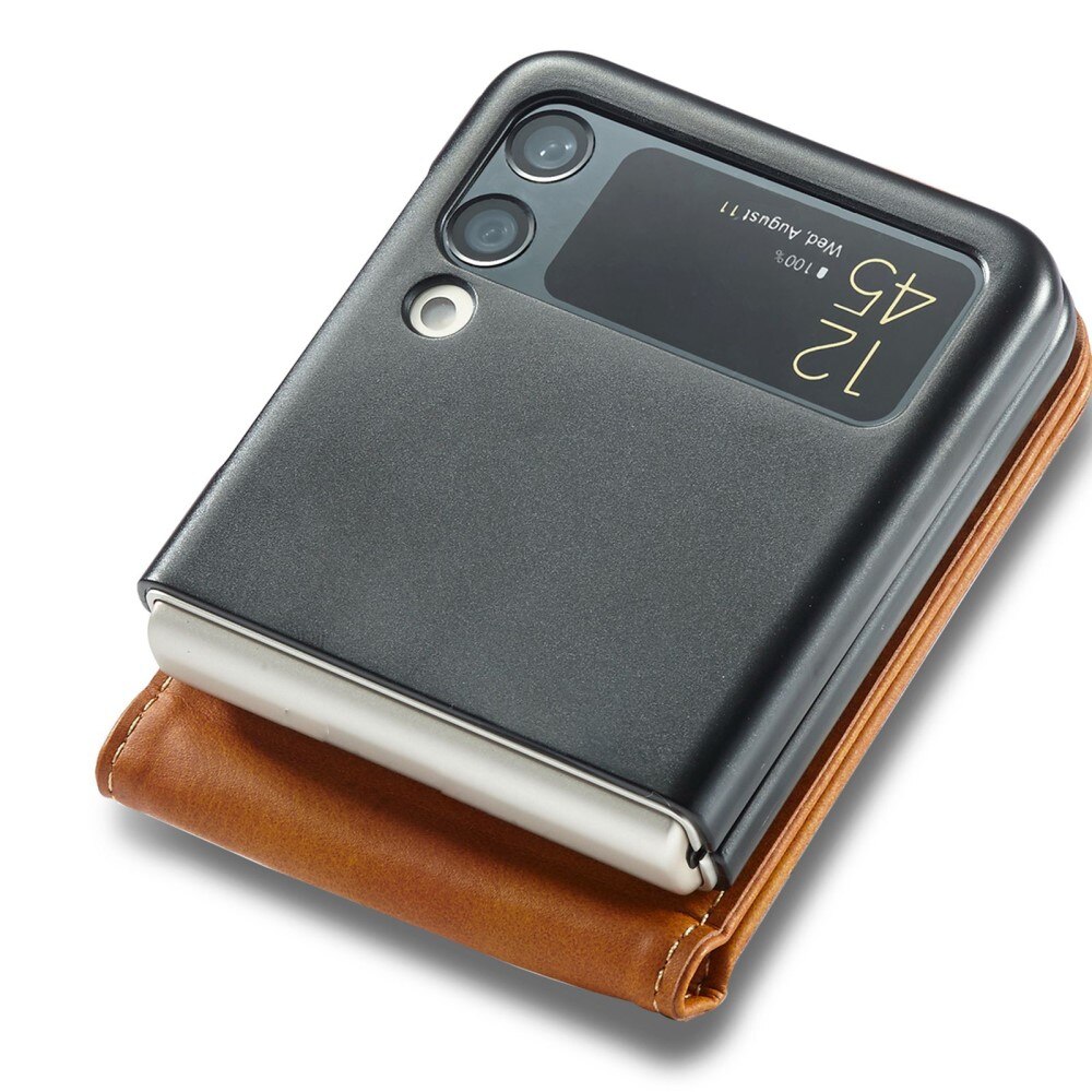 Étui portefeuille Samsung Galaxy Z Flip 4 Cognac