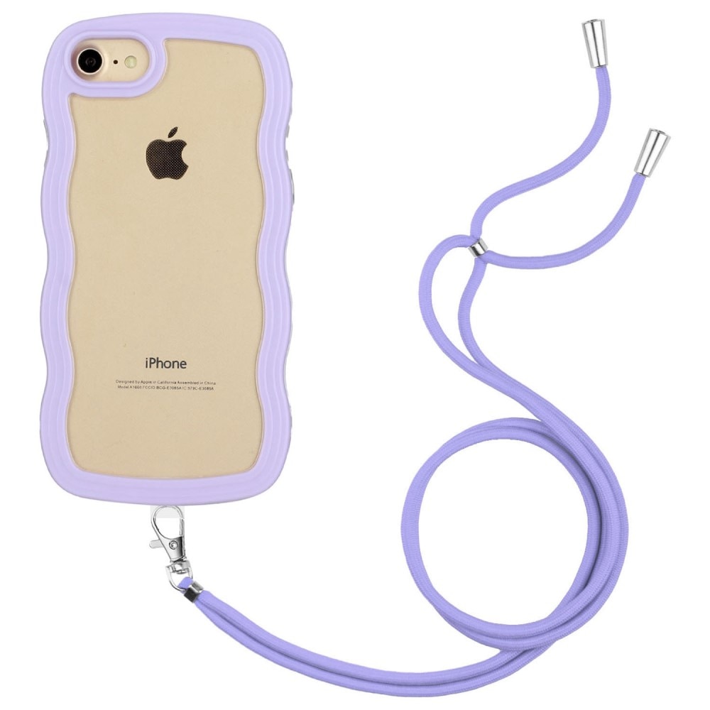 Coque cordon Wavy Edge iPhone SE (2022), violet