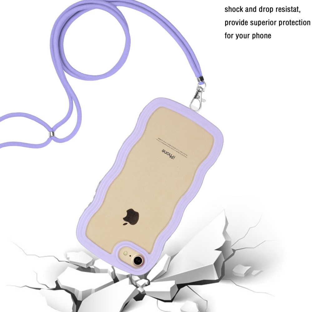 Coque cordon Wavy Edge iPhone SE (2020), violet