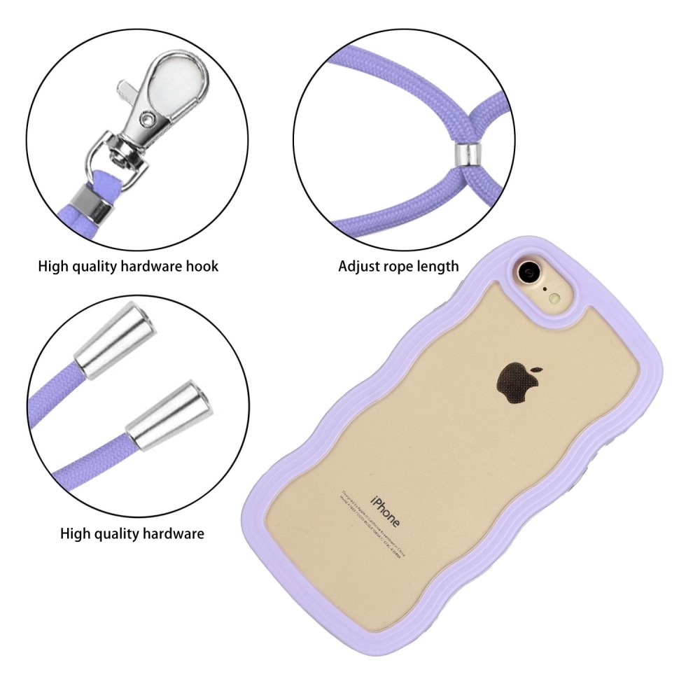 Coque cordon Wavy Edge iPhone SE (2022), violet