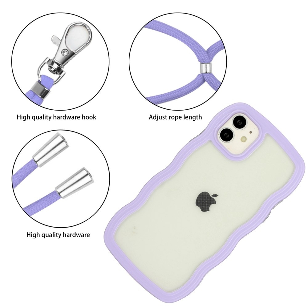 Coque cordon Wavy Edge iPhone 11, violet