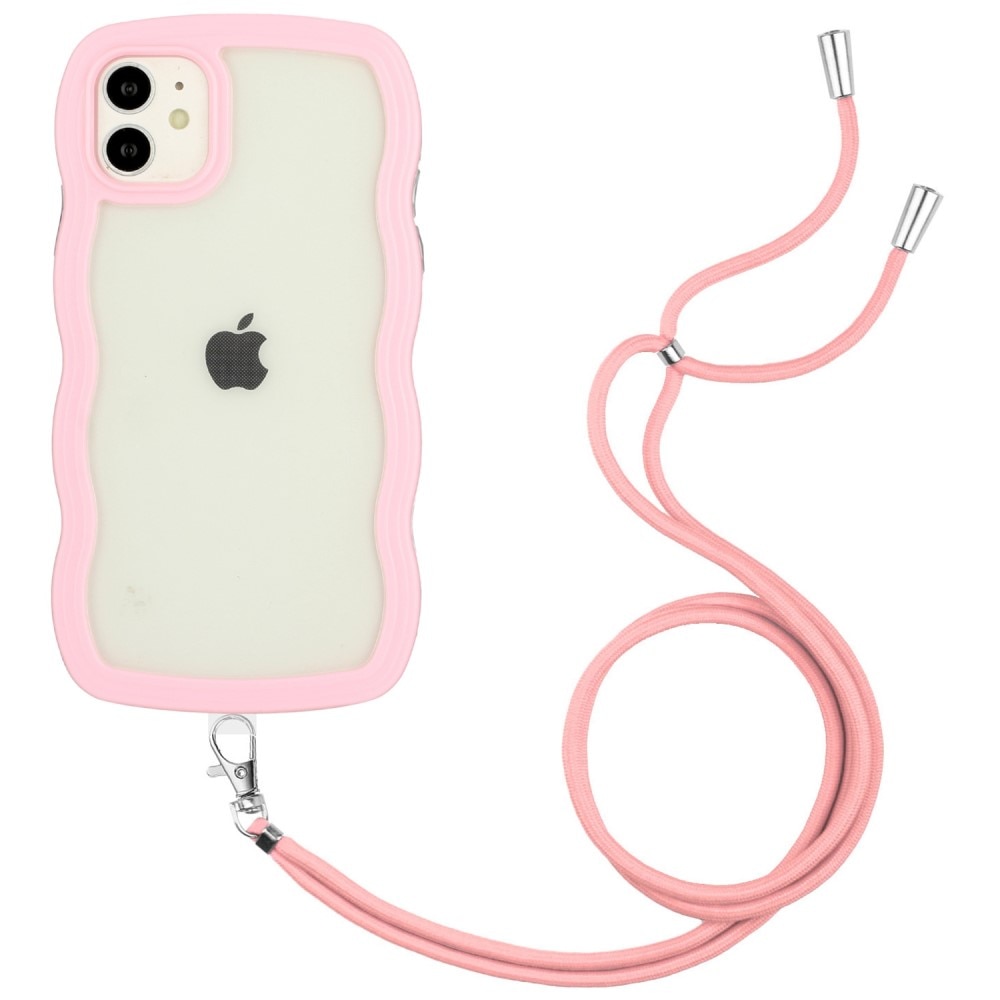 Coque cordon Wavy Edge iPhone 11, rose