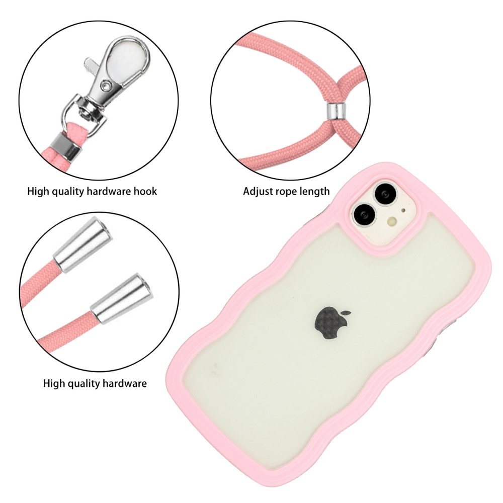 Coque cordon Wavy Edge iPhone 11, rose