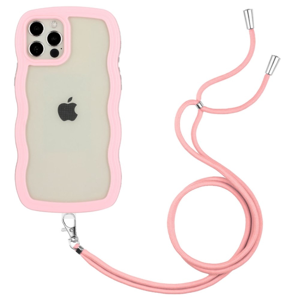 Coque cordon Wavy Edge iPhone 12/12 Pro, rose