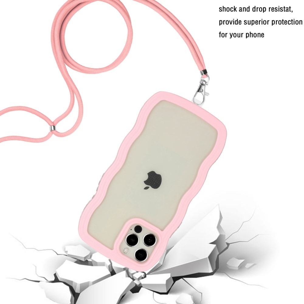 Coque cordon Wavy Edge iPhone 12/12 Pro, rose