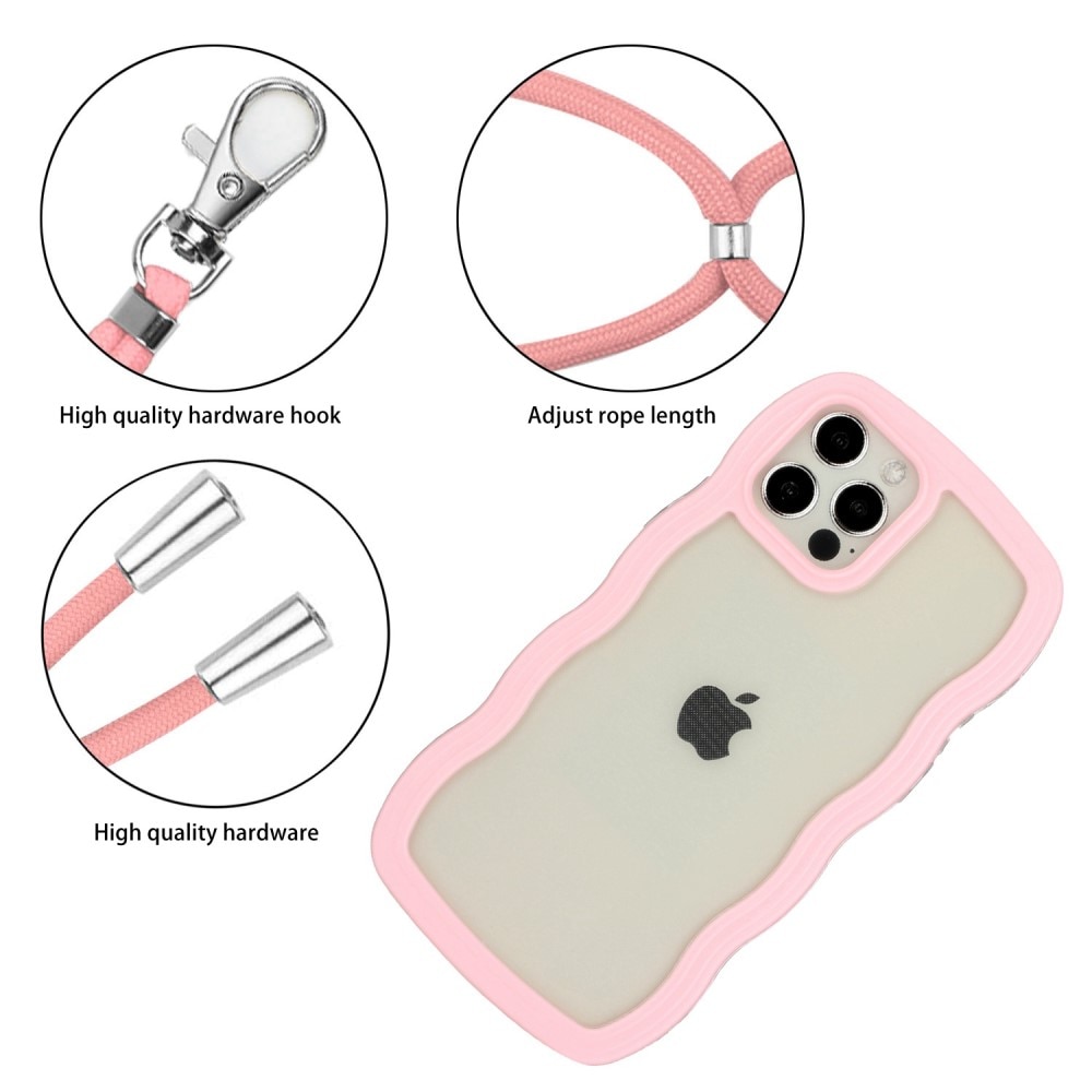 Coque cordon Wavy Edge iPhone 12/12 Pro, rose