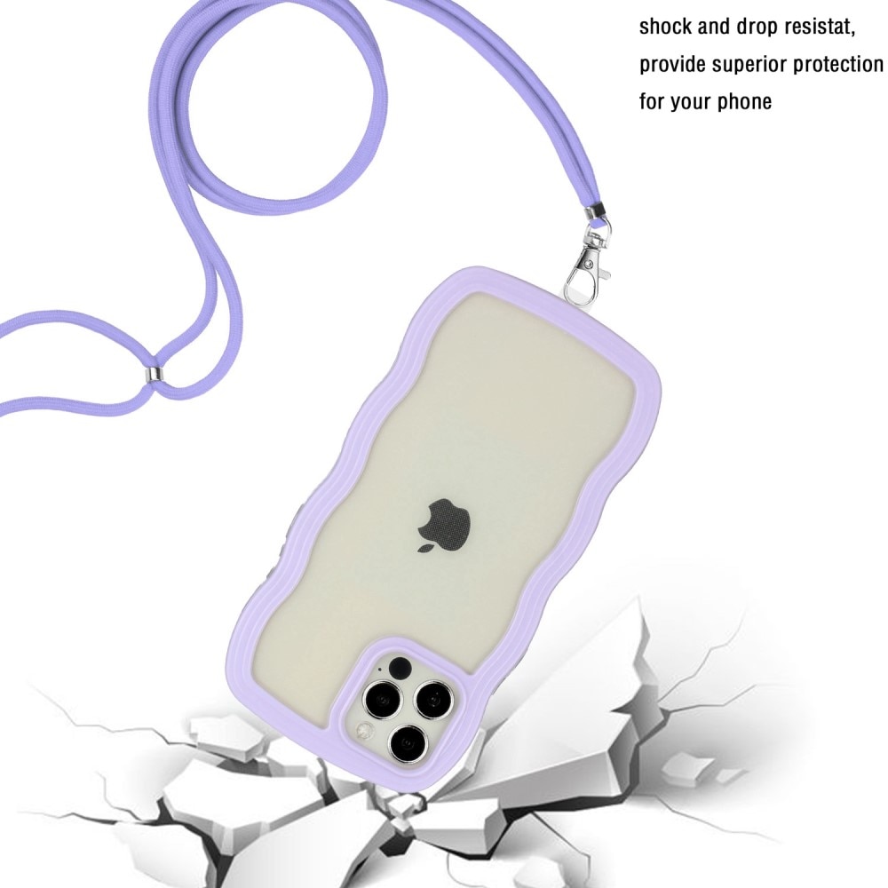 Coque cordon Wavy Edge iPhone 12/12 Pro, violet