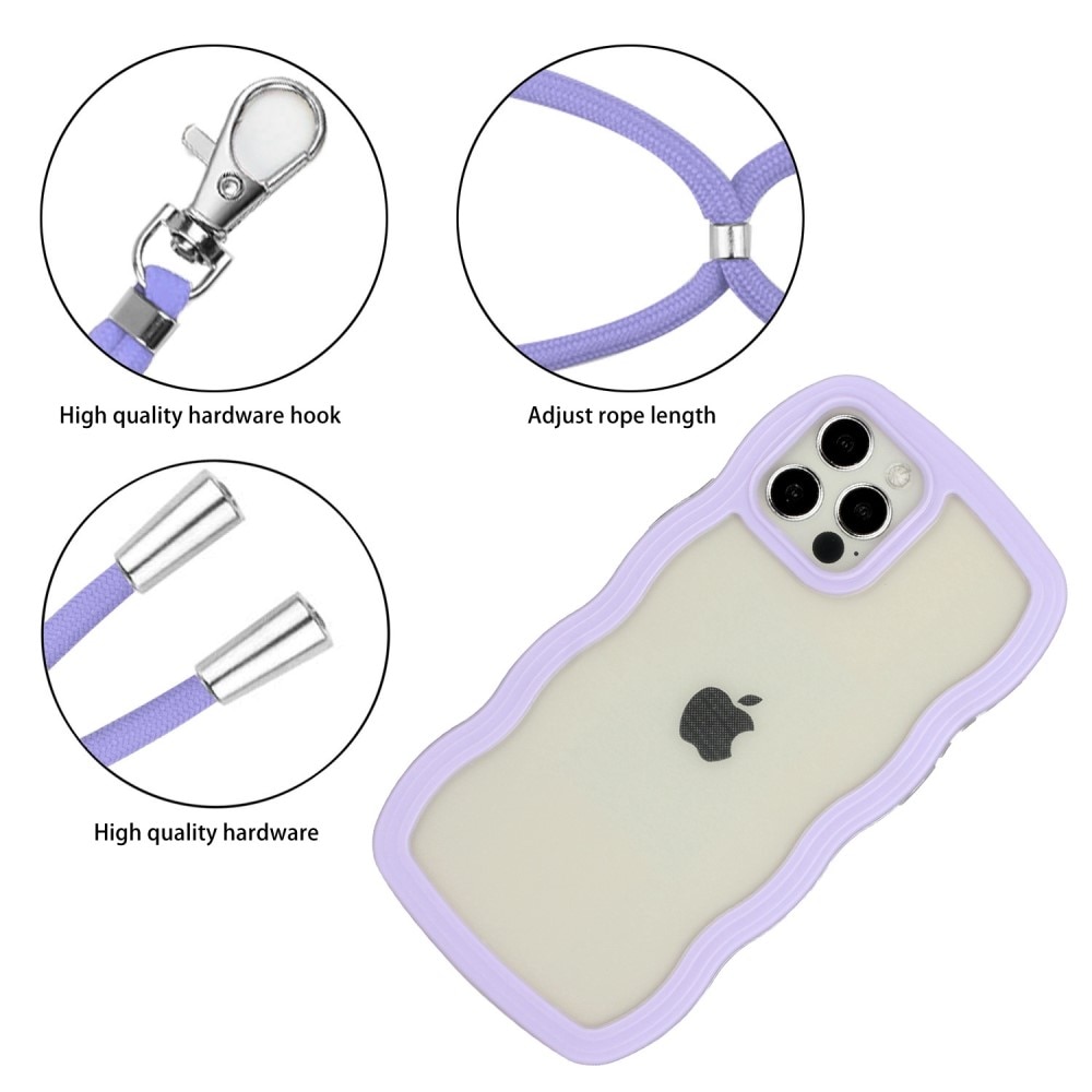 Coque cordon Wavy Edge iPhone 12/12 Pro, violet