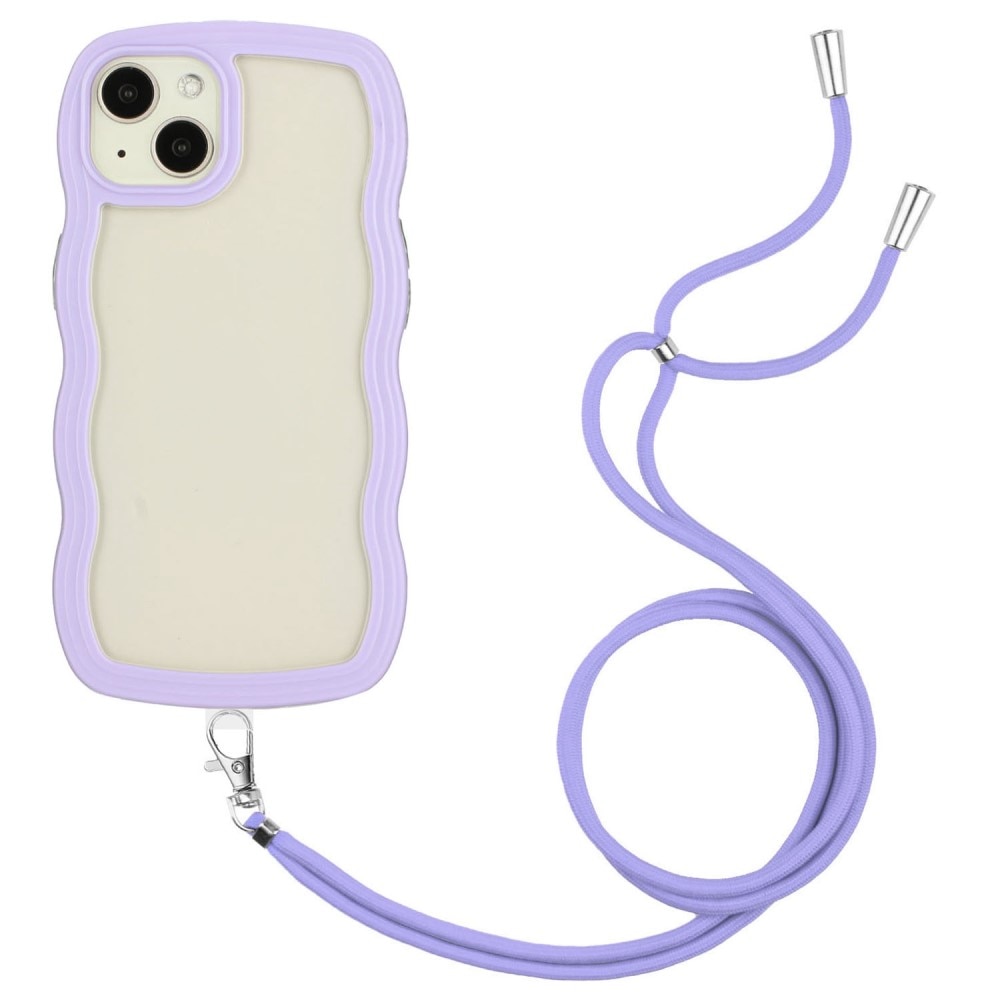 Coque cordon Wavy Edge iPhone 13, violet