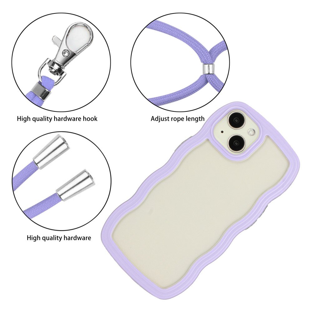 Coque cordon Wavy Edge iPhone 13, violet