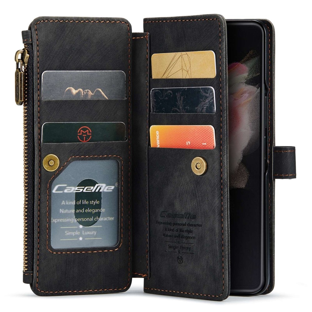 Étui portefeuille à glissière Samsung Galaxy Z Fold 4 Noir