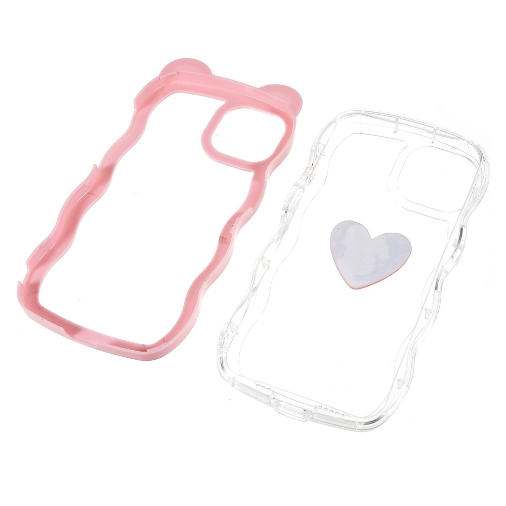 Coque Wavy Edge Heart iPhone 13, rose