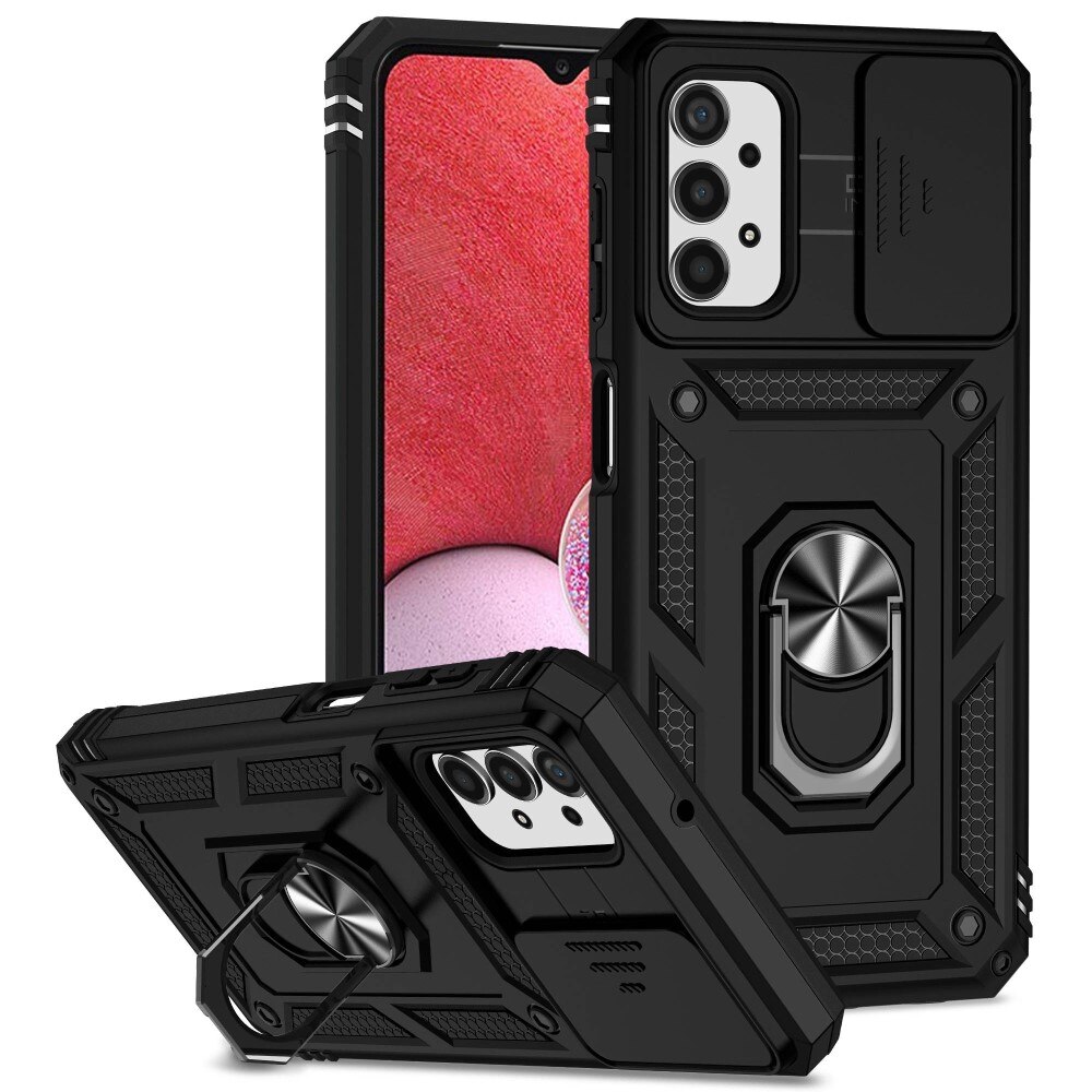 Coque Hybride Ring avec Protège Caméra Samsung Galaxy A13, Noir