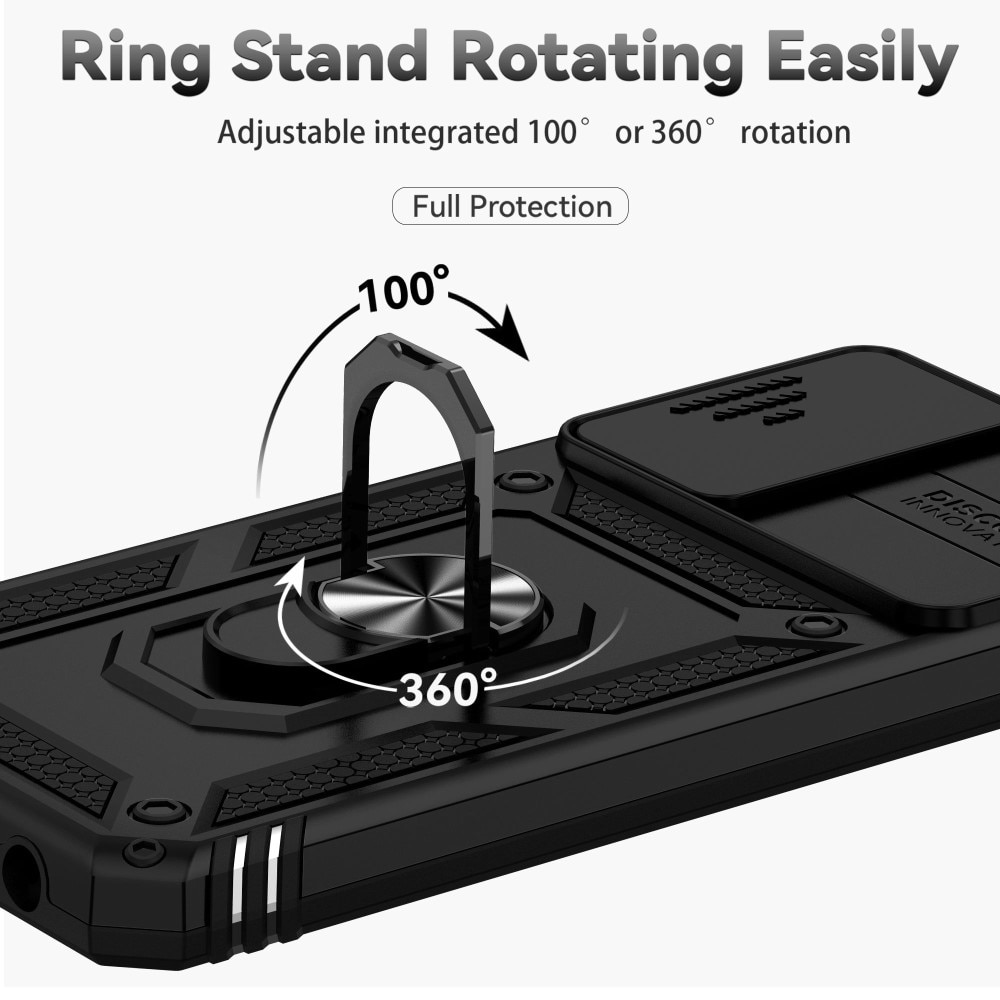 Coque Hybride Ring avec Protège Caméra Samsung Galaxy A13 Noir