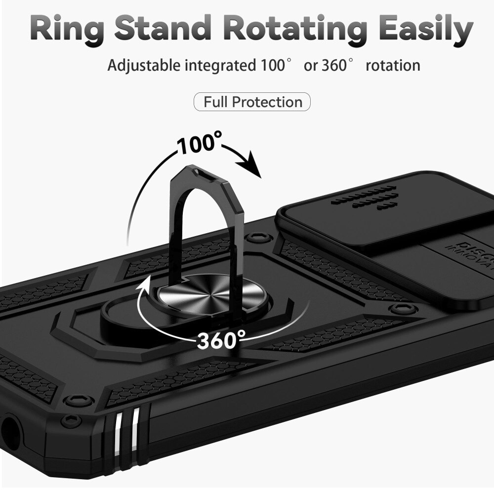 Coque Hybride Ring avec Protège Caméra Samsung Galaxy A13, Noir