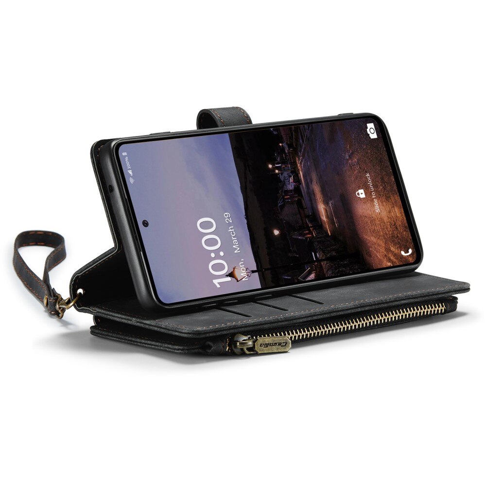 Étui portefeuille à glissière Samsung Galaxy A33, Noir