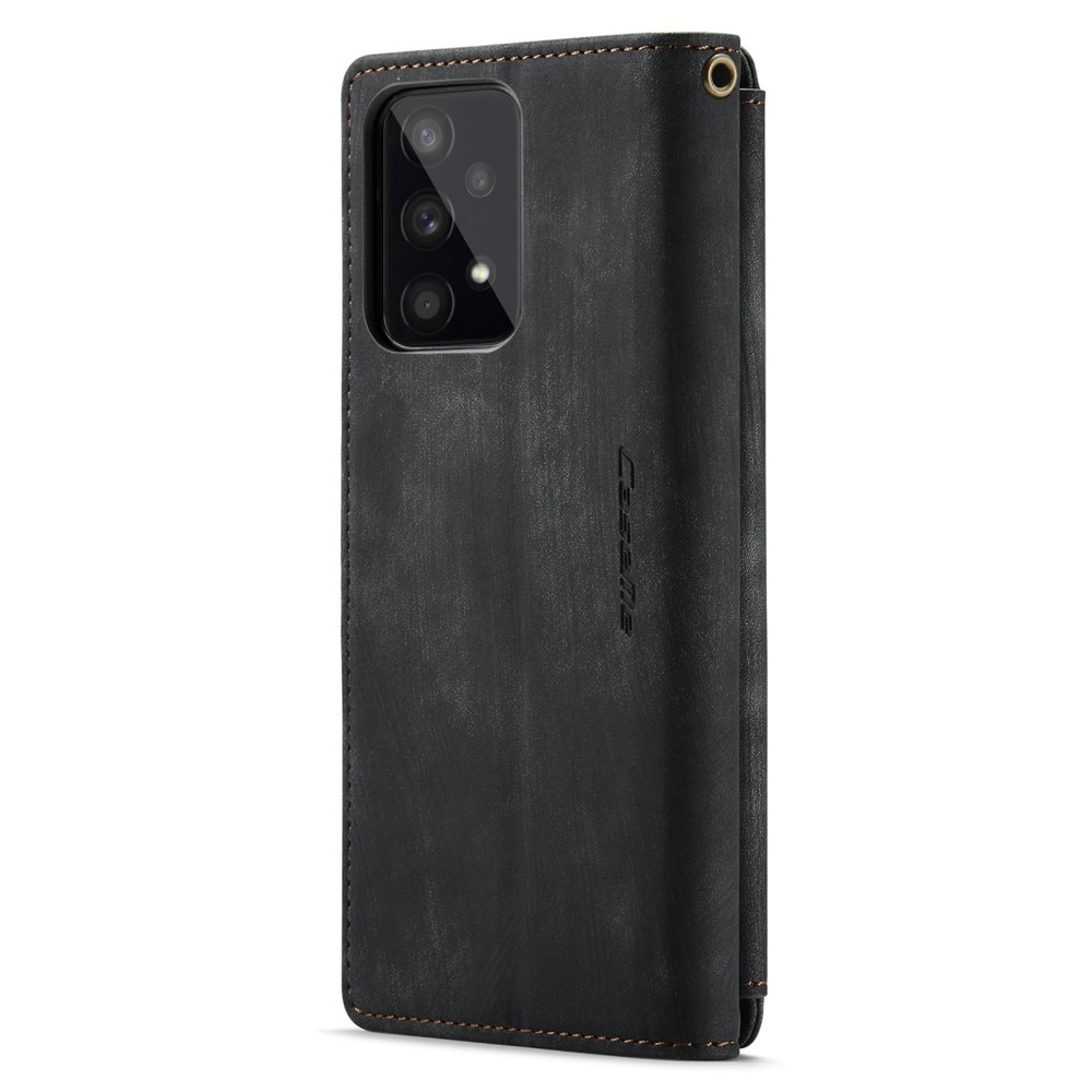 Étui portefeuille à glissière Samsung Galaxy A53 Noir