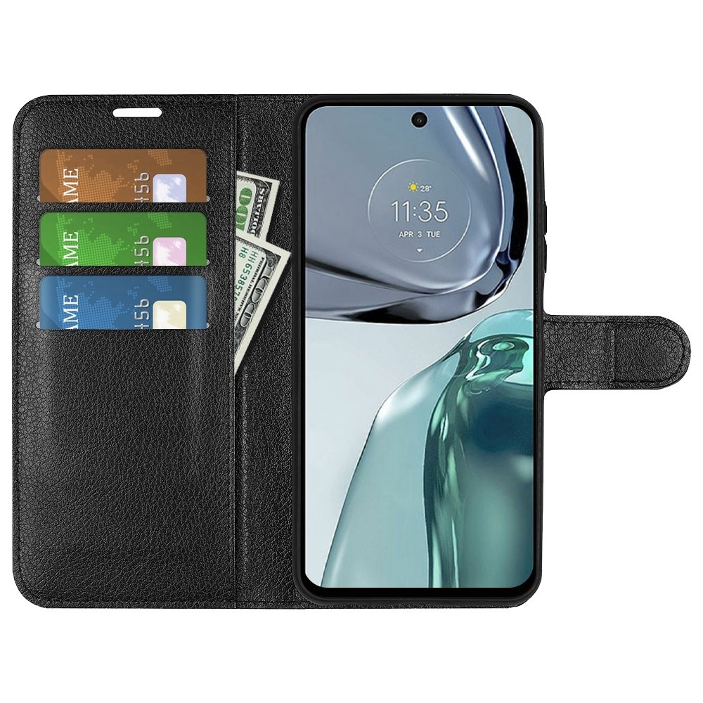 Coque portefeuille Motorola Moto G62, Noir