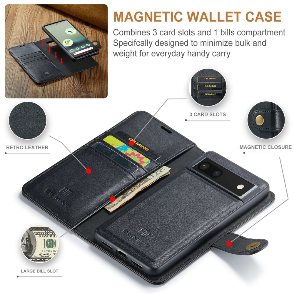 Étui portefeuille Magnet Wallet Google Pixel 6a Black