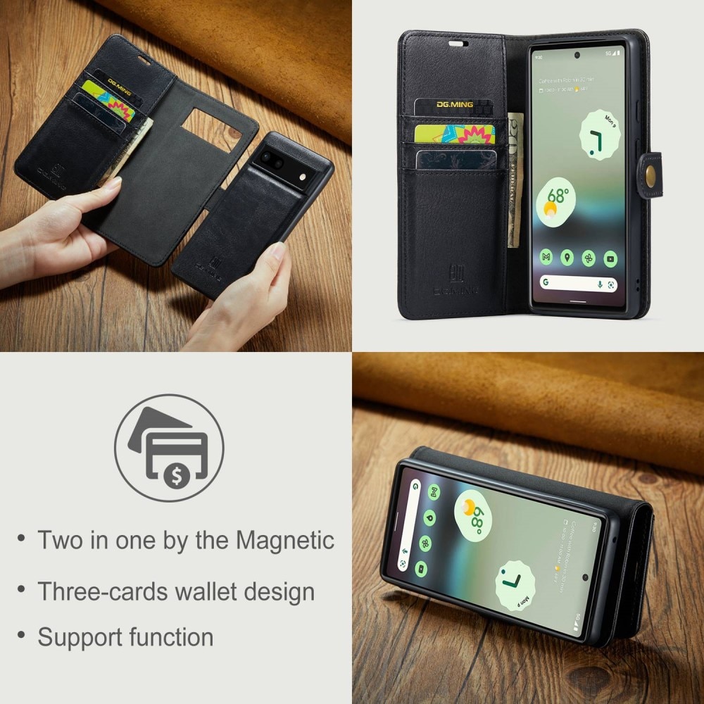 Étui portefeuille Magnet Wallet Google Pixel 6a Black