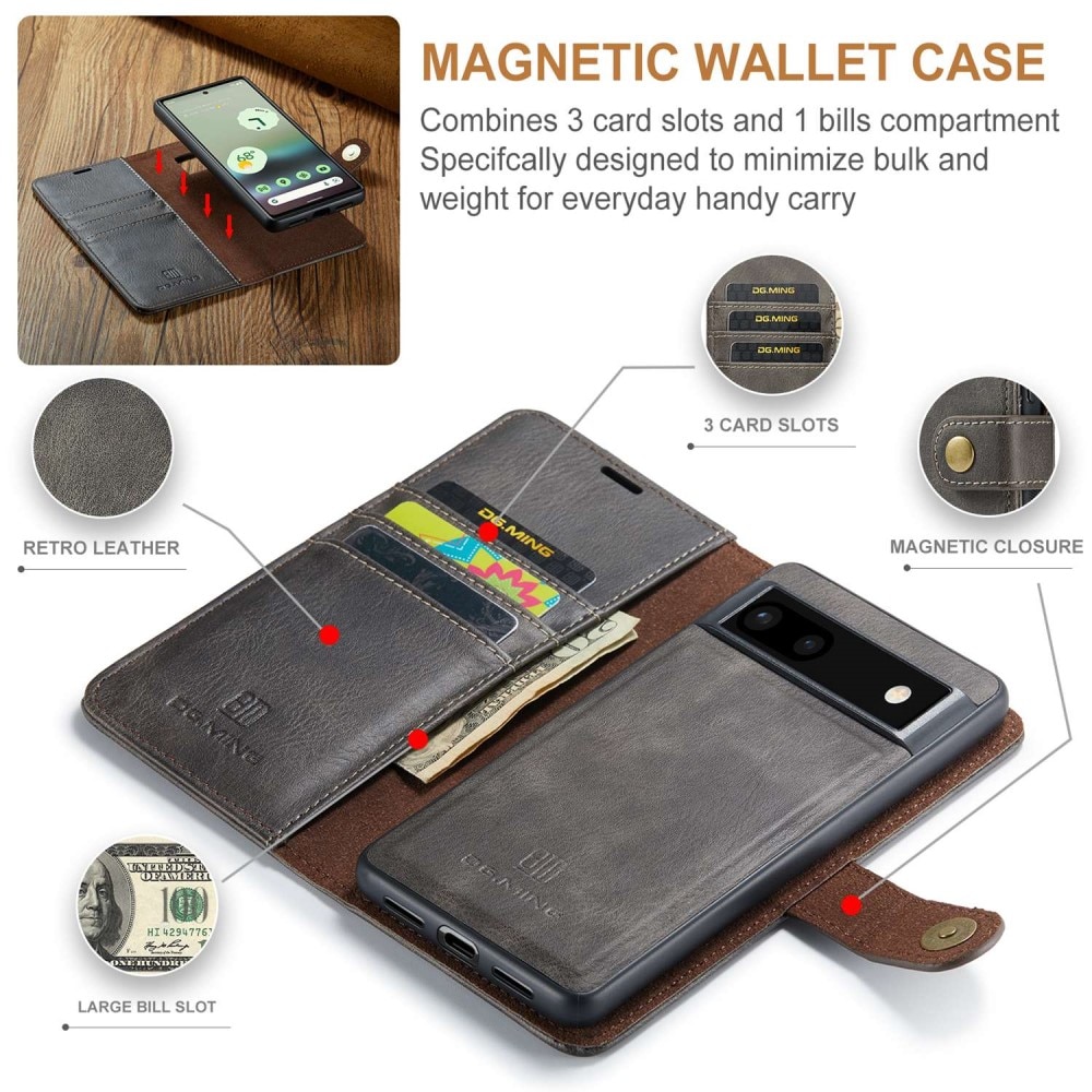 Étui portefeuille Magnet Wallet Google Pixel 6a Brown