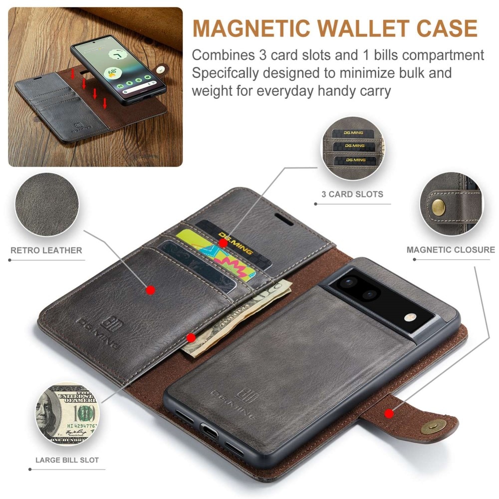 Étui portefeuille Magnet Wallet Google Pixel 6a, Brown