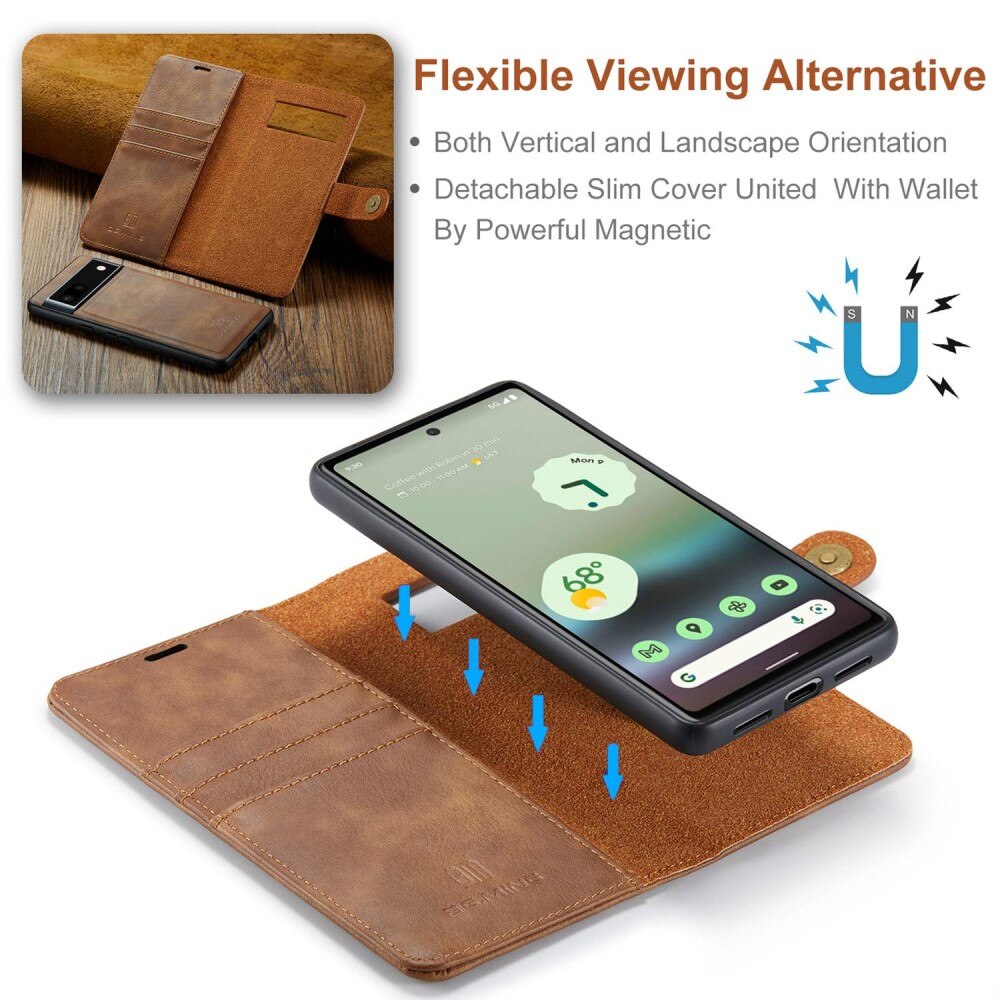 Étui portefeuille Magnet Wallet Google Pixel 6a, Cognac