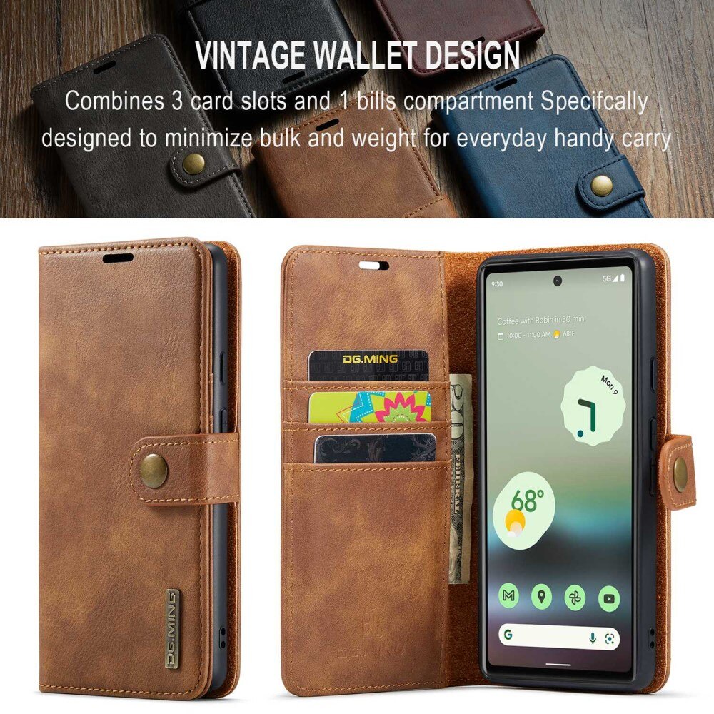 Étui portefeuille Magnet Wallet Google Pixel 6a, Cognac