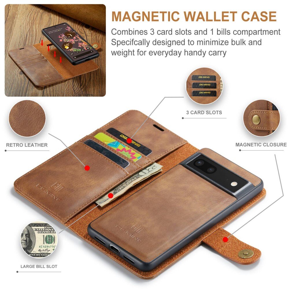 Étui portefeuille Magnet Wallet Google Pixel 7, Cognac