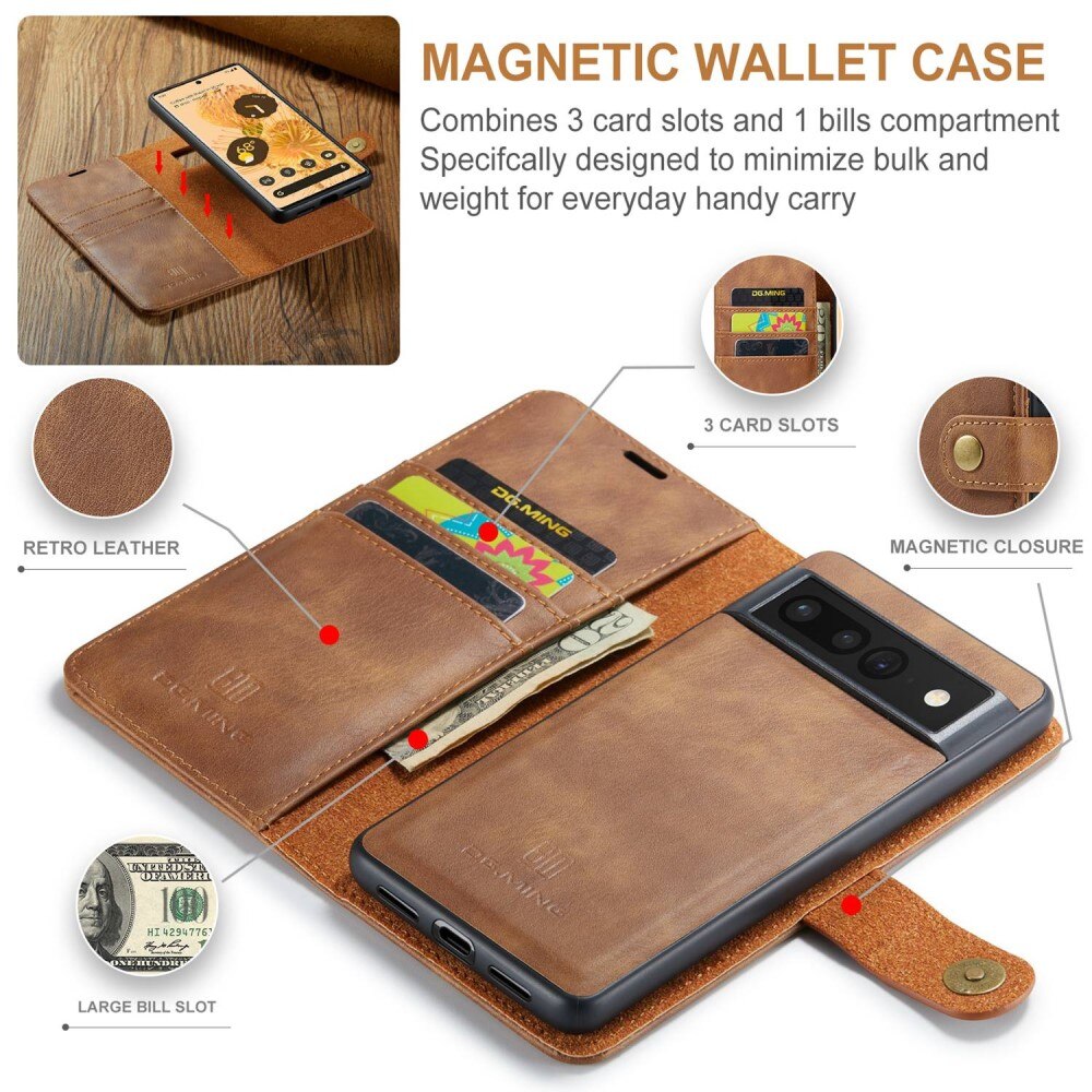 Étui portefeuille Magnet Wallet Google Pixel 7 Pro, Cognac