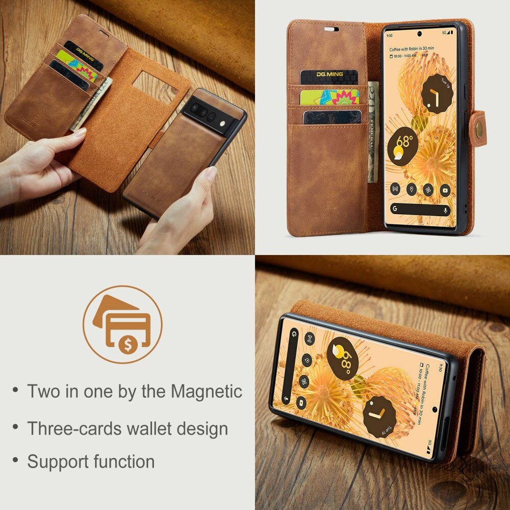 Étui portefeuille Magnet Wallet Google Pixel 7 Pro, Cognac