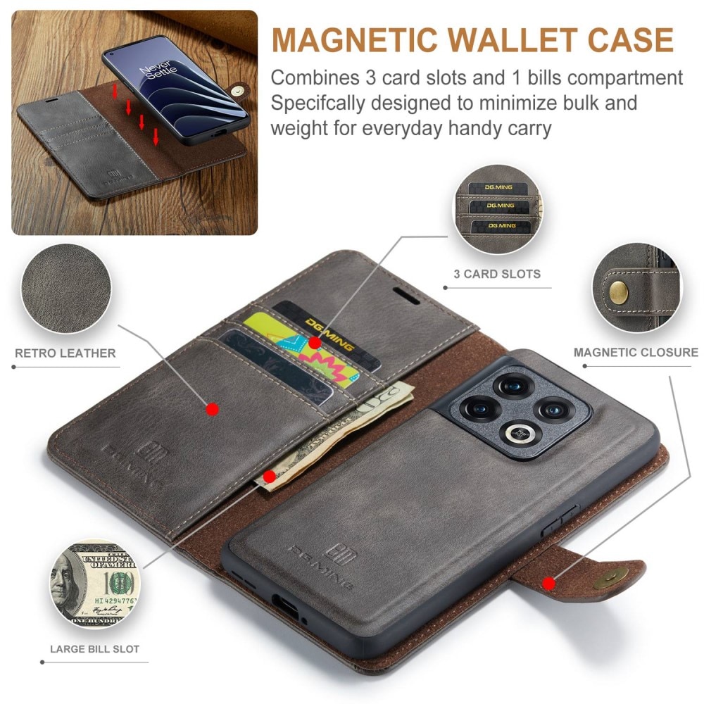 Étui portefeuille Magnet Wallet  OnePlus 10 Pro, Brown