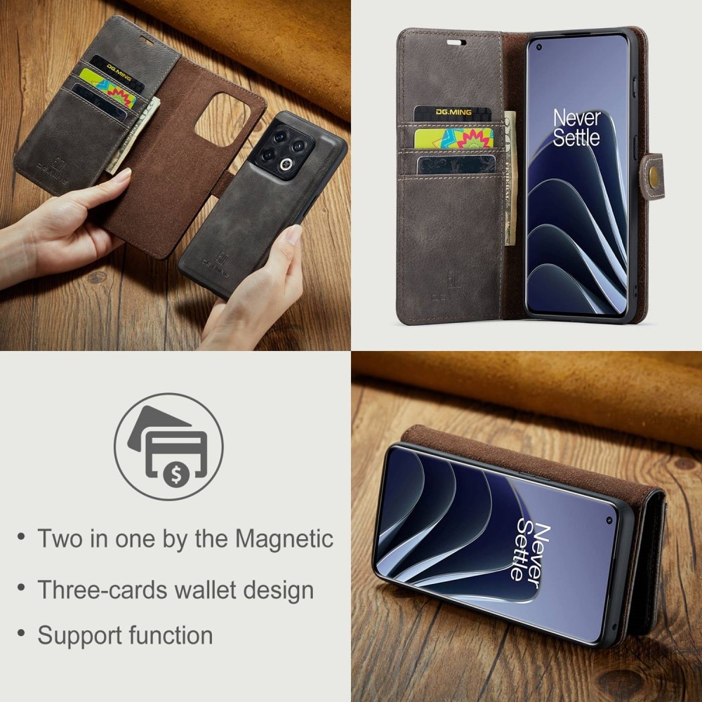 Étui portefeuille Magnet Wallet  OnePlus 10 Pro, Brown
