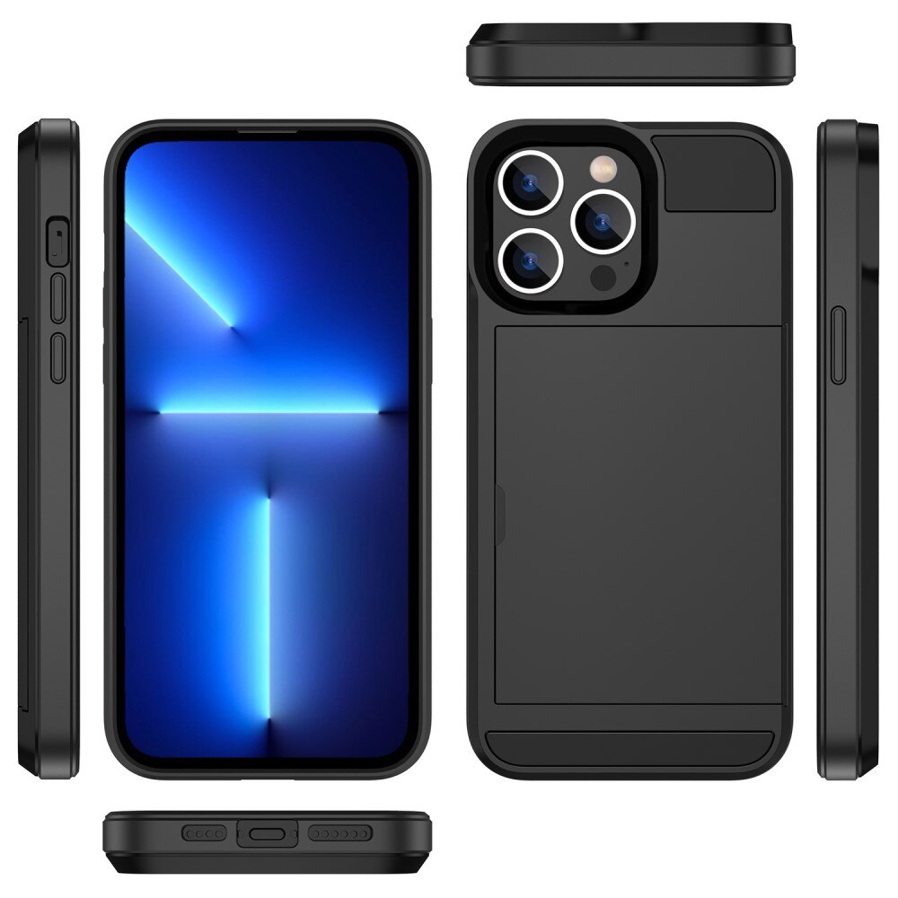 Coque à cartes iPhone 14 Pro, Noir