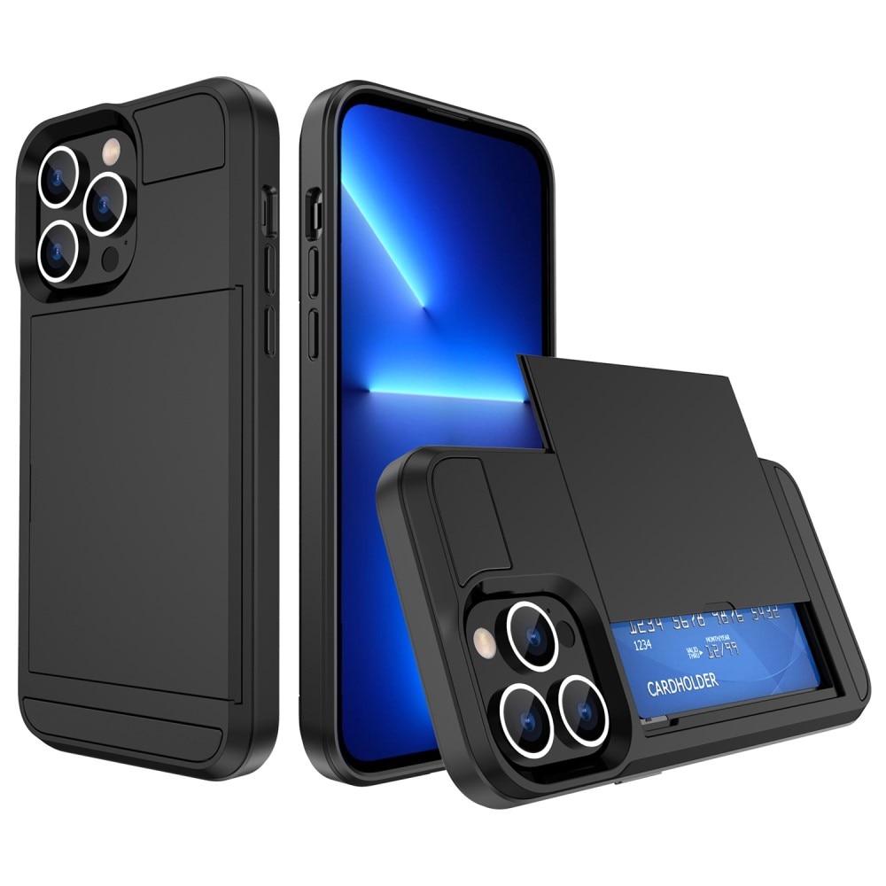 Coque à cartes iPhone 14, Noir