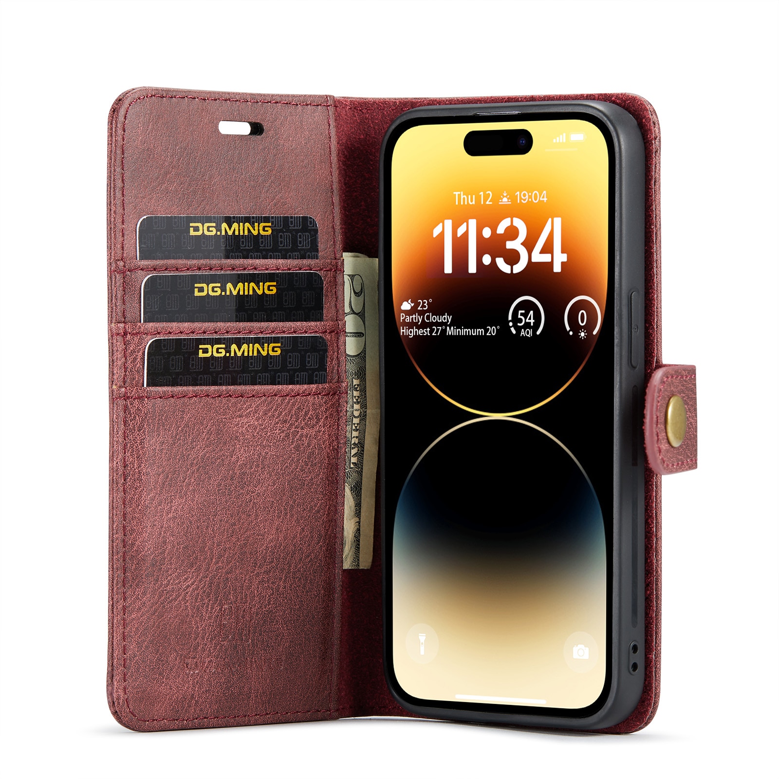 Étui portefeuille Magnet Wallet iPhone 14 Pro Max Red
