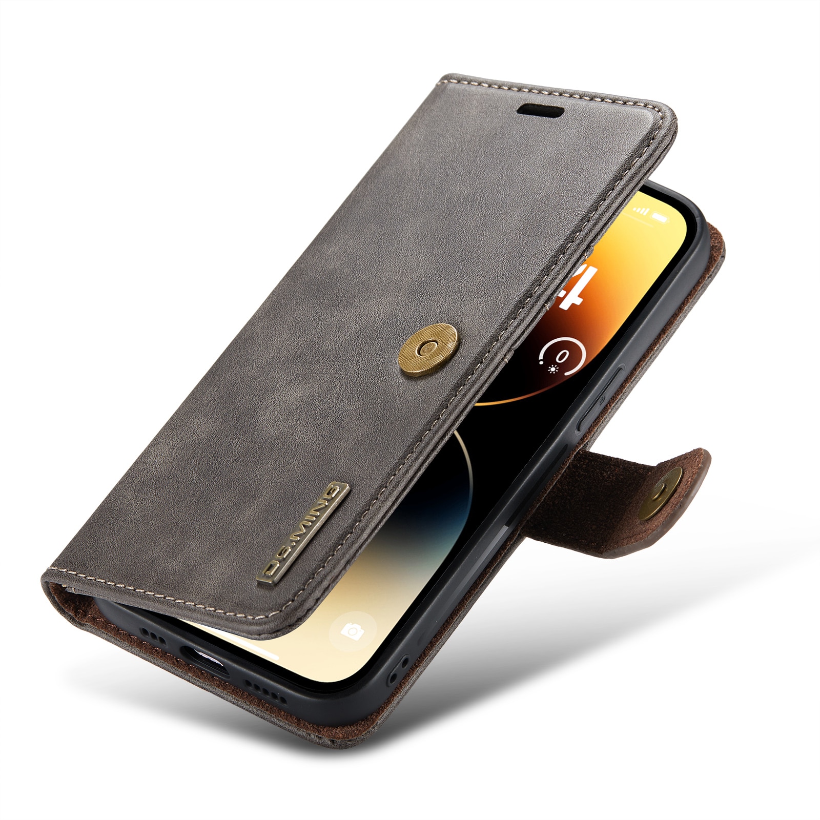 Étui portefeuille Magnet Wallet iPhone 14 Pro Brown