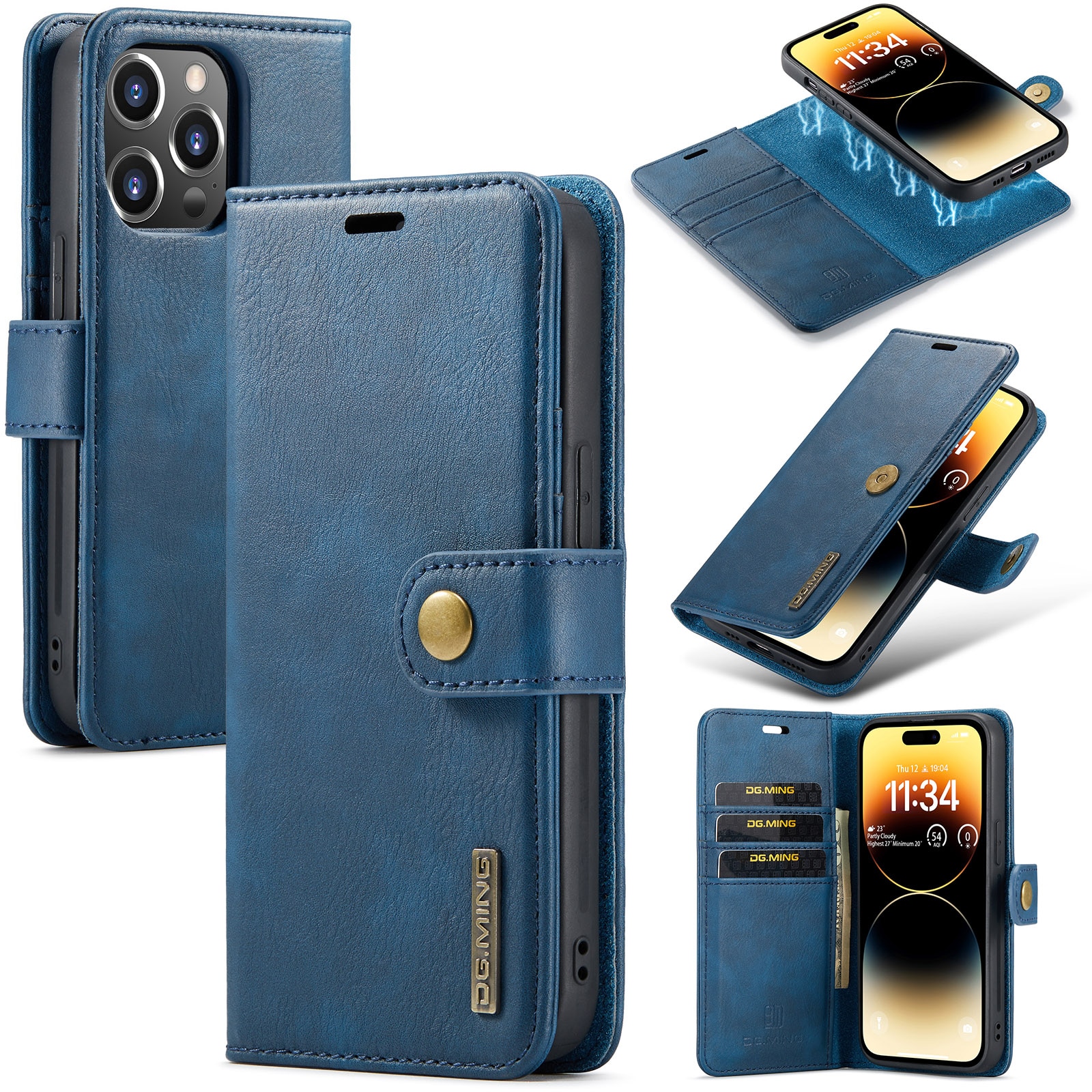 Étui portefeuille Magnet Wallet iPhone 14 Pro Blue