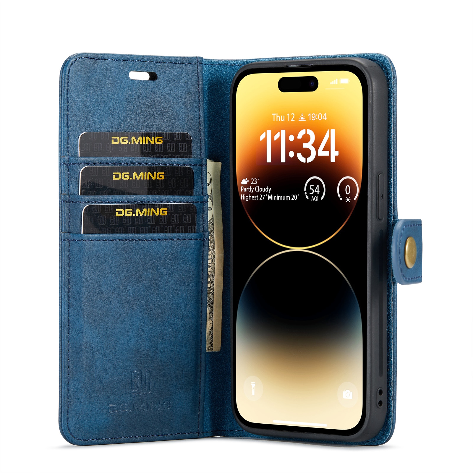 Étui portefeuille Magnet Wallet iPhone 14 Pro Max Blue