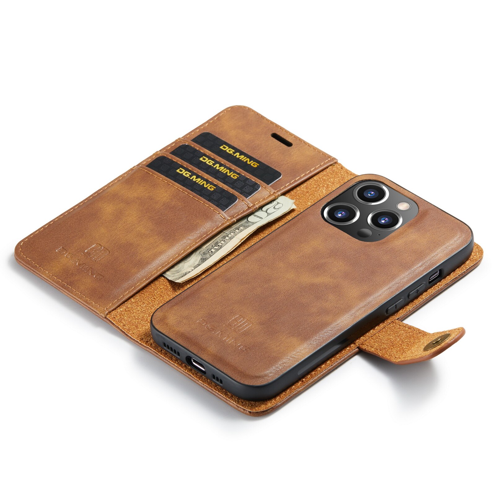 Étui portefeuille Magnet Wallet iPhone 15 Pro Max, Cognac